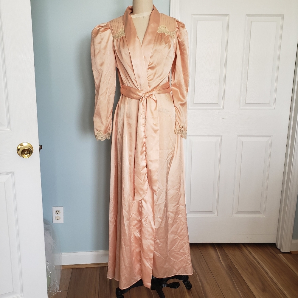 Vintage Christian Dior Pink Satin Robe, S/M